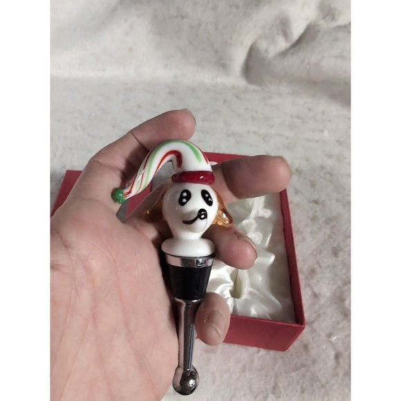Glass Wine Bottle Stopper  - Christmas Dog - NEW in Box - Picture 4 of 6